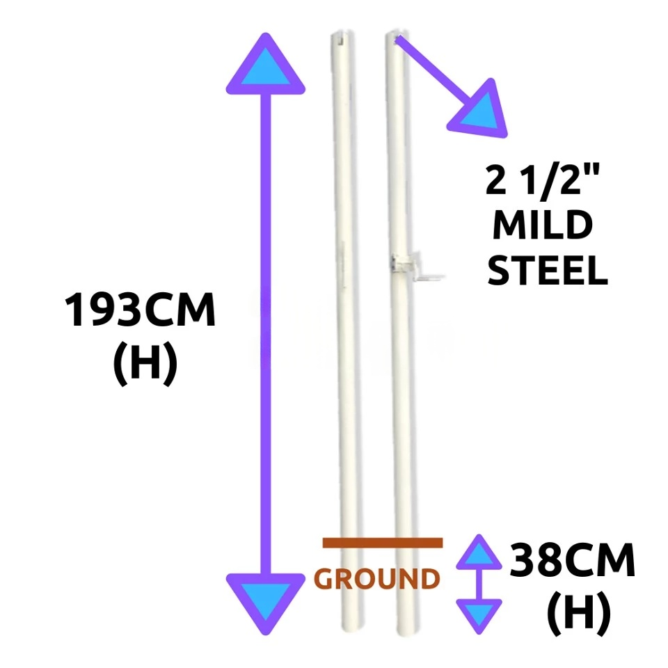 Takraw/Badminton Post - With Ground Socket QE TS854