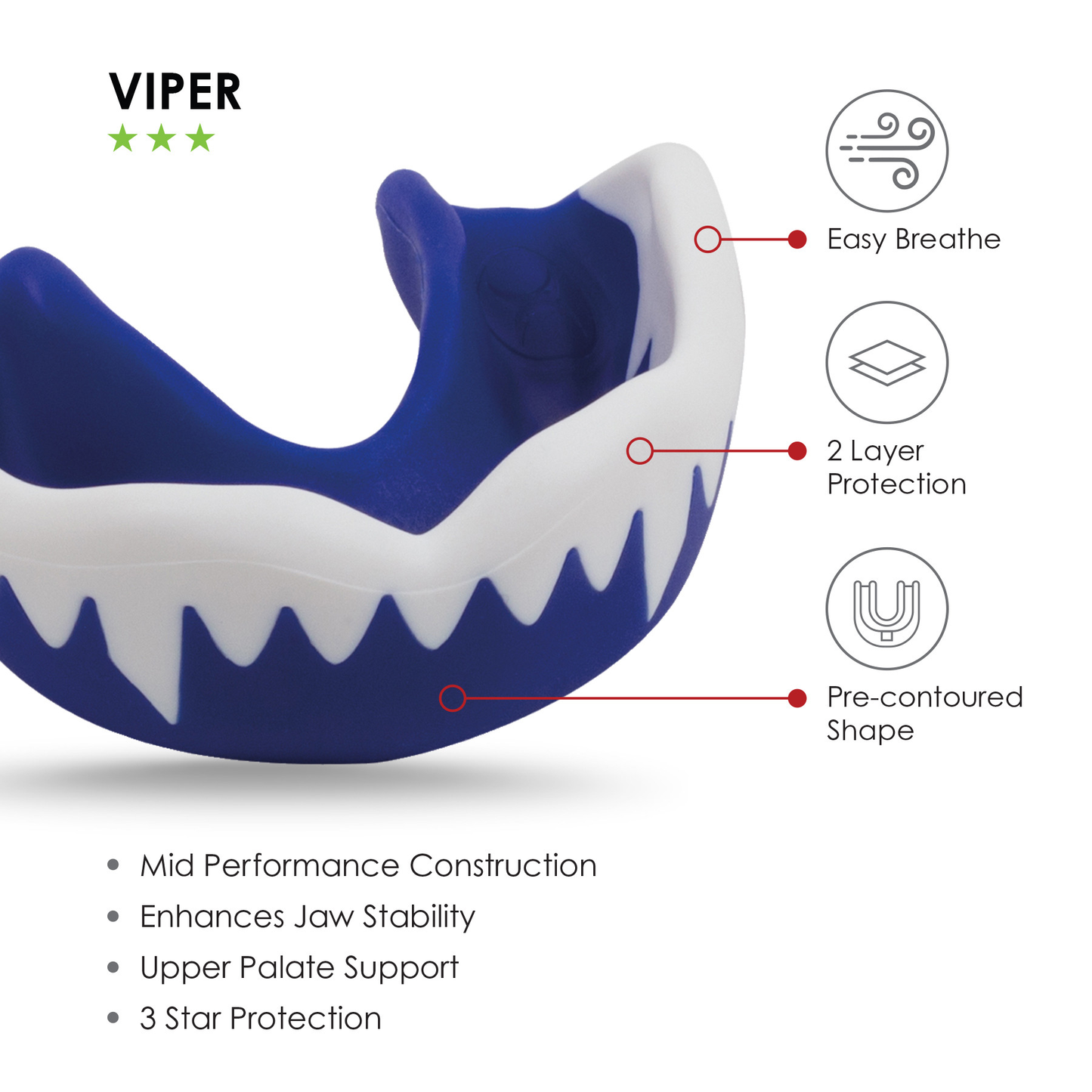 Rugby Mouthguard - Gilbert Viper KQ