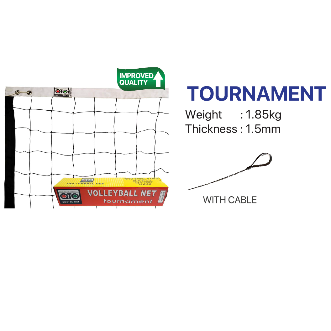 Volleyball Net - GTO Tournament (1.5mm) + Cable CQ