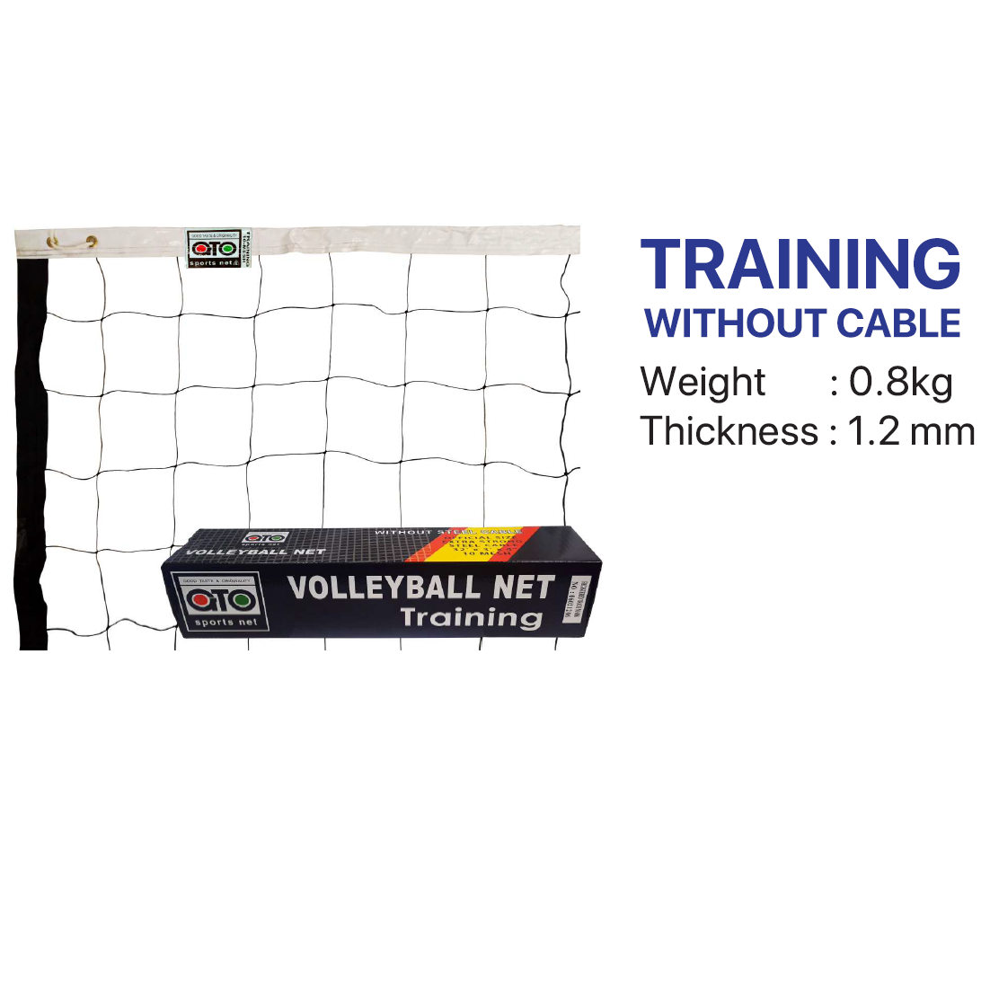 Volleyball Net - GTO Training No Cable (1.2mm) CQ