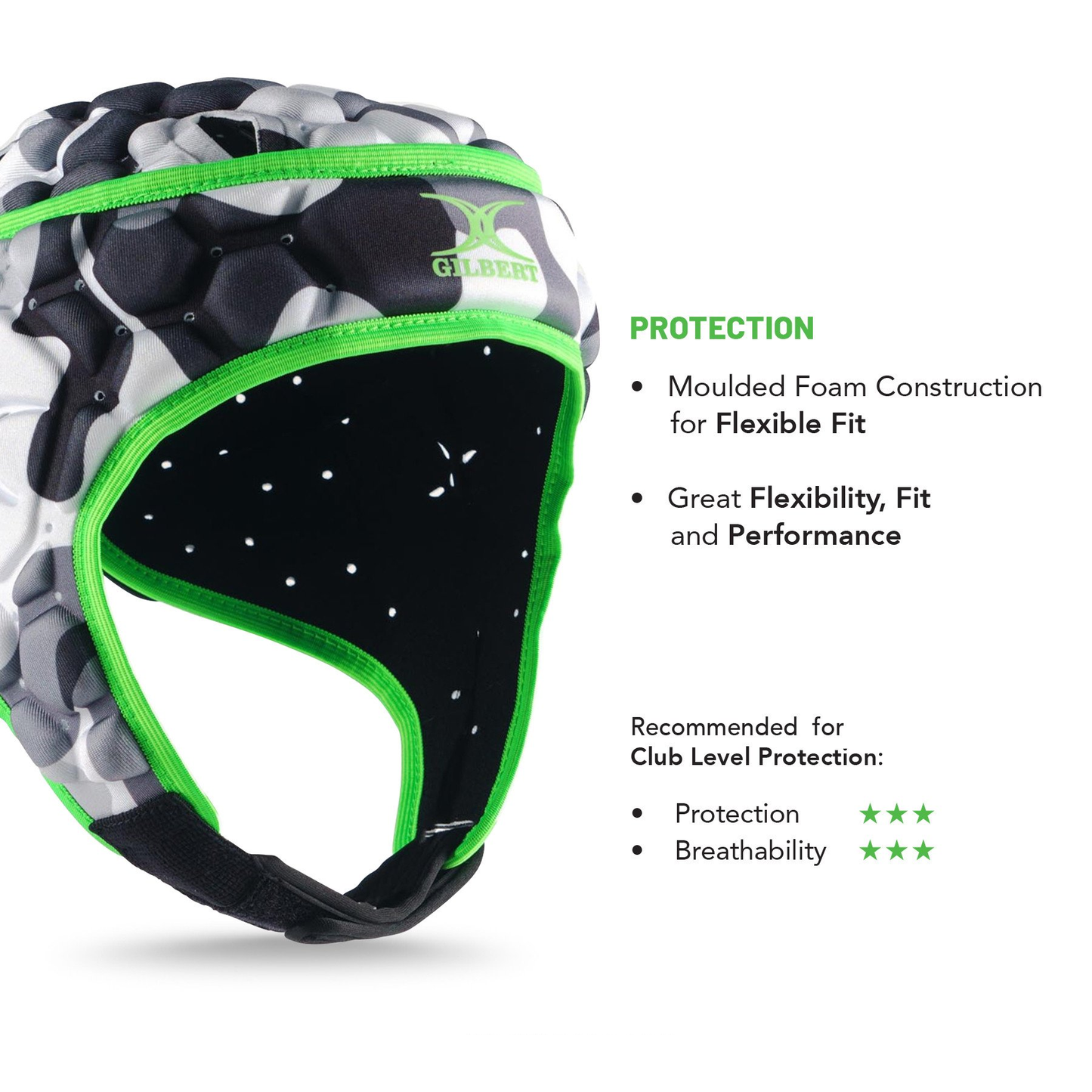 Rugby Headguard - Gilbert XP 250 Camo KQ