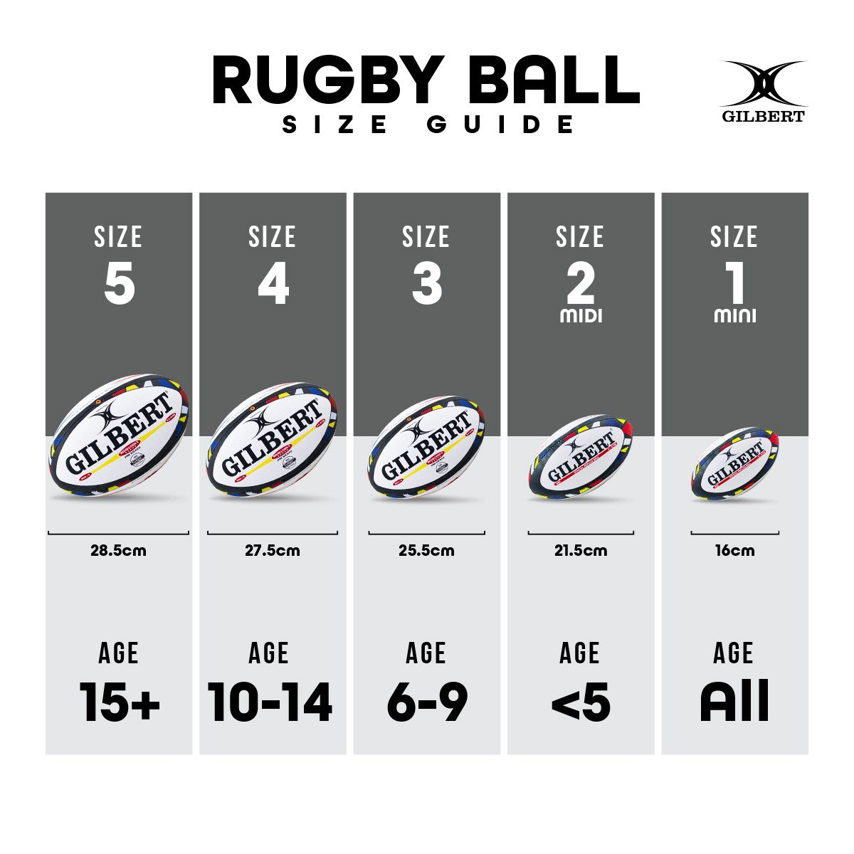 Rugby Ball Size 3/4/5 - Gilbert Zenon KQ