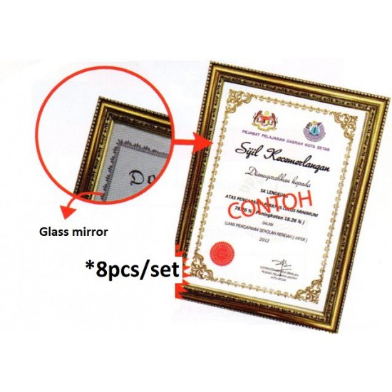 A4 Certificate Frame Set B - AP014 (8pc) PZ 