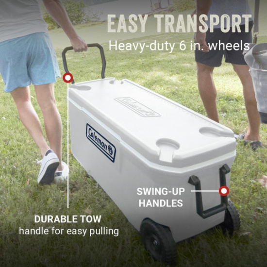 Cooler Box - Coleman Classic 100QT Marine + Wheels Cooler Box - Coleman Classic 100QT Marine + Wheels