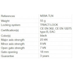 Carabiner - Petzl PM39A TLN SM'D Triact Lock