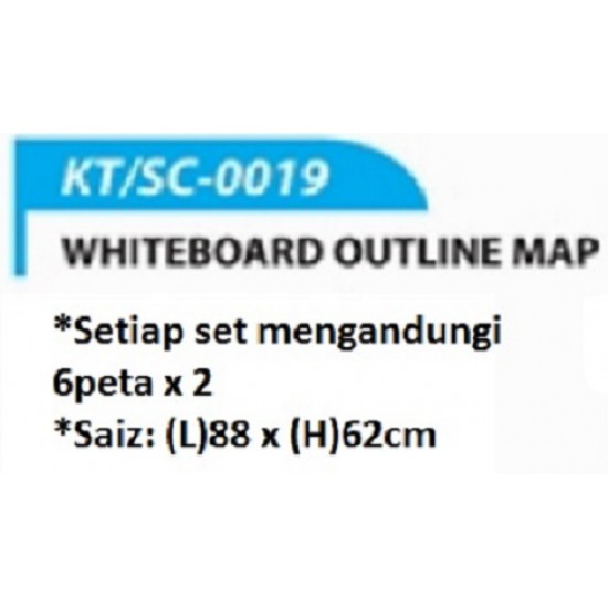 Whiteboard Outline Map 12Sets - KTSC0019 MZ
