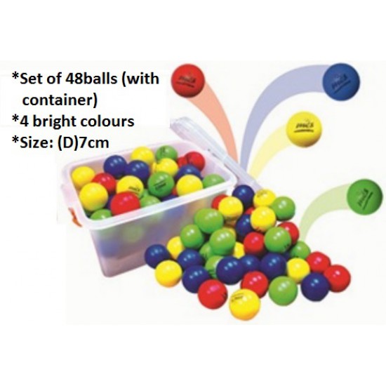 Foam PU Balls With Container 7cm (48balls) - PJ0140 MZ 