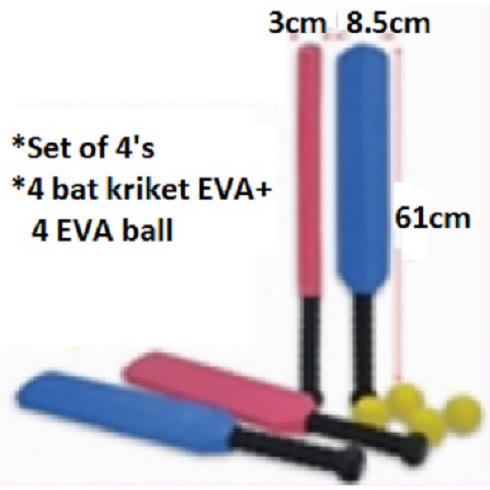 Cricket Ball +Bat EVA 4Sets - PJ0275 MZ 