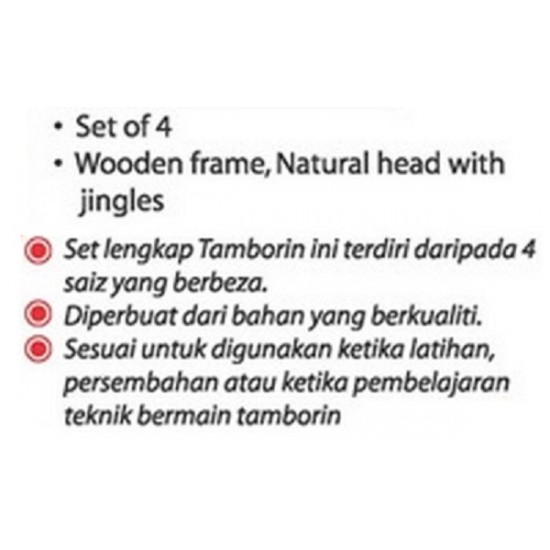 Tambourine Without Skin Set (4sets) - AM0146 MZ Tambourine Without Skin Set (4sets) - AM0146 MZ