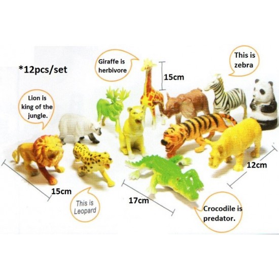 Model of Wild Animals Set A 12pcs - SC023 PZ Model of Wild Animals Set A 12pcs - SC023 PZ
