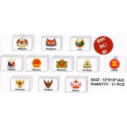 Papan Jata Negara ASEAN(BM/BC/BI) 11pcs - PESPS400 PZ
