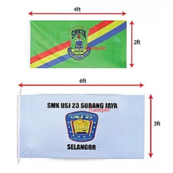 School Flag - Custom Made 3ft x 6ft (4pcs) PZ