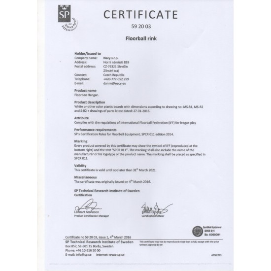 Floorball Rink Set - Floorbee Hangar (IFF Certified) TQ zq1