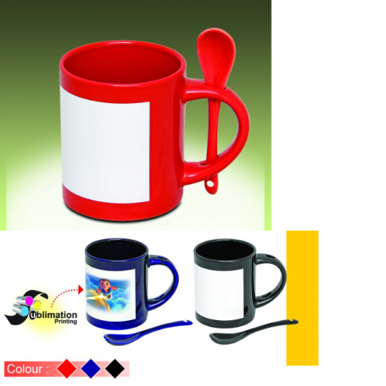 Ceramic Mug with Spoon - Aristez M6262 Ceramic Mug with Spoon - Aristez M6262