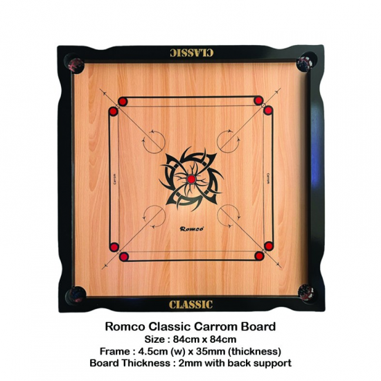Carrom Board + Striker + Seed - Romco Classic QE Carrom Board + Striker + Seed - Romco Classic QE