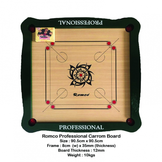 Carrom Board + Striker + Seed - Romco Professional QE Carrom Board + Striker + Seed - Romco Professional QE