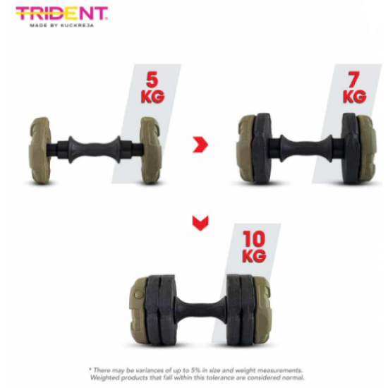 Adjustable Dumbbell -Trident Master Premium – 10kg (Pair) KQ Adjustable Dumbbell -Trident Master Premium – 10kg (Pair) KQ