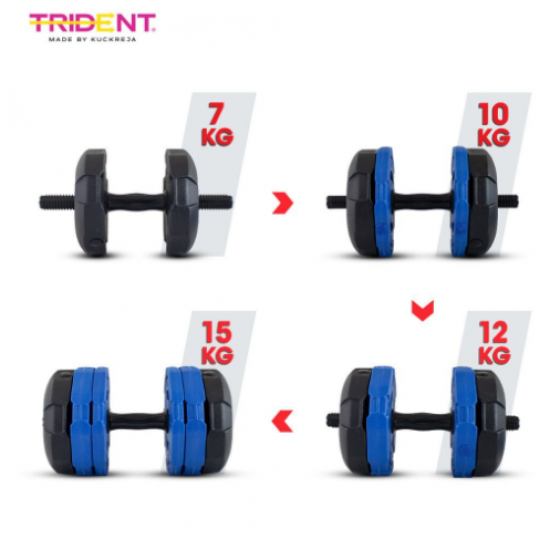 Adjustable Dumbell -Trident Master Premium  – 15kg (Pair) KQ