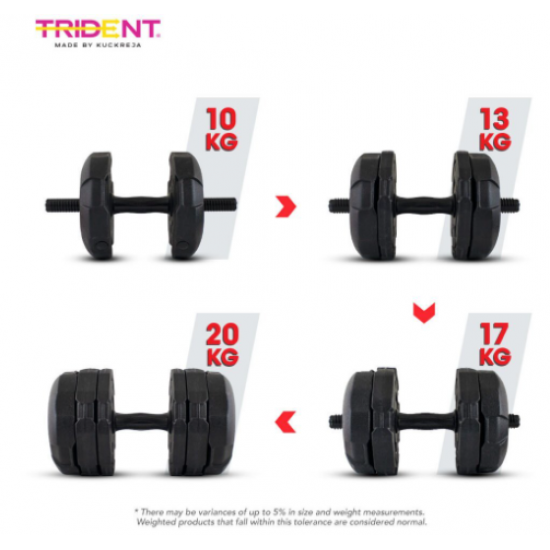 Adjustable Dumbell -Trident Master Premium  – 20kg (Pair) KQ