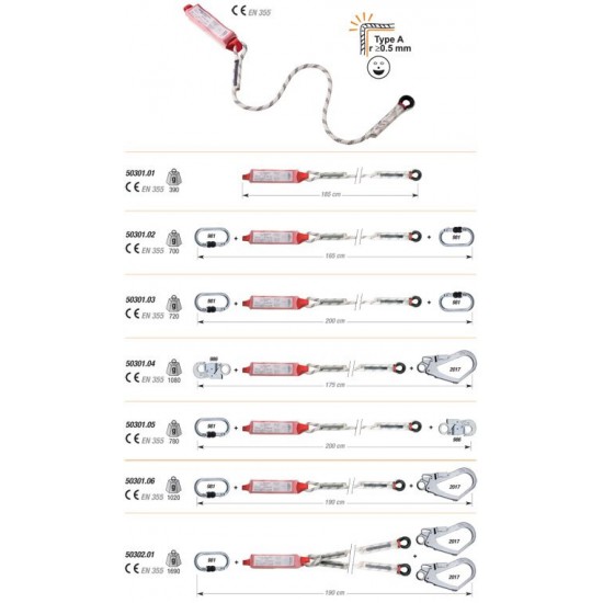50302.01 Camp - Shock Absorber Lanyard 190cm 1x981+2x2017 50302.01 Camp - Shock Absorber Lanyard 190cm 1x981+2x2017