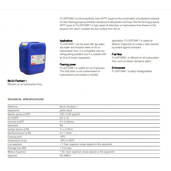 Foam Making Liquid - Drager Bio-Ex Fluofoam 3 25Liter QS Foam Making Liquid - Drager Bio-Ex Fluofoam 3 25Liter QS