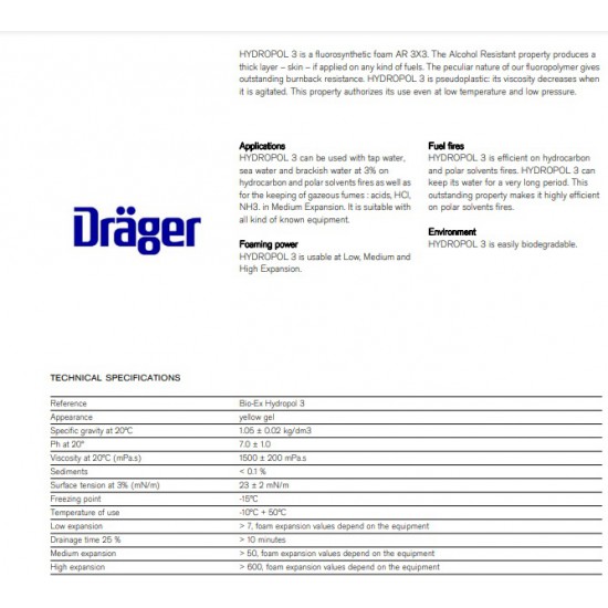 Foam Making Liquid - Drager Bio-Ex Fluofoam 3 25Liter QS Foam Making Liquid - Drager Bio-Ex Fluofoam 3 25Liter QS