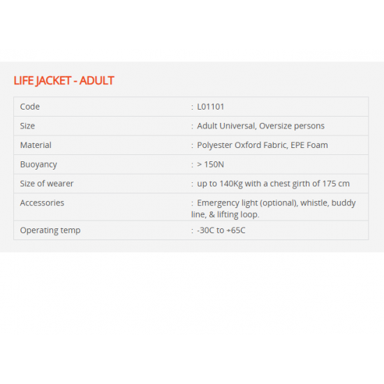 Life Jacket - Solas Guardian A1 Adult QS Life Jacket - Solas Guardian A1 Adult QS