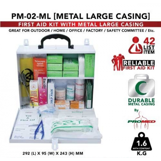 First Aid Kit Set - PM-02-ML Large (Metal Box) FZ First Aid Kit Set - PM-02-ML Large (Metal Box) FZ