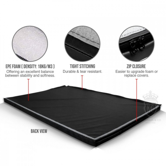 Gym Mat + Velcro - Trident Master Black (180 x 120 x 3/5cm) KQ Gym Mat + Velcro - Trident Master Black (180 x 120 x 3/5cm) KQ