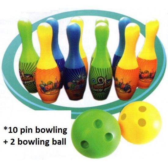 10 Pin Bowling + 2 Ball Set - PJK021 Plastic PZ 10 Pin Bowling + 2 Ball Set - PJK021 Plastic PZ