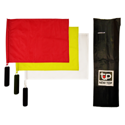 Linesman Flag - New Top Plain (Red + Yellow + White) 3pcs + Bag CQ