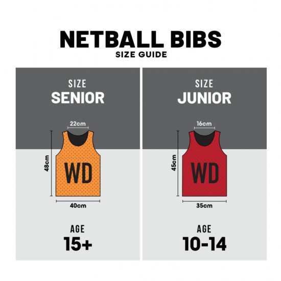 Netball Bib Set - Trident Single Side Junior / Senior KQ