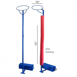 Netball Post + Padding - New Top + Wheels + Weight + Adjustable (8ft - 10ft) CQ QE