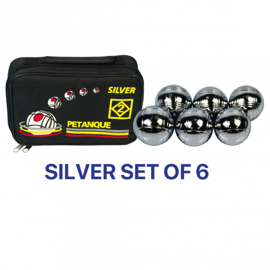 Petanque Ball - 2SQ Silver (Set of 6) CQ Petanque Ball - 2SQ Silver (Set of 6) CQ