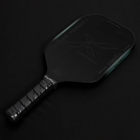 Pickleball Paddle Carbon Fiber - Maxbolt Black Force II Black/Turquoise (Free 5pcs Ball) PQ Pickleball Paddle Carbon Fiber - Maxbolt Black Force II Black/Turquoise (Free 5pcs Ball) PQ