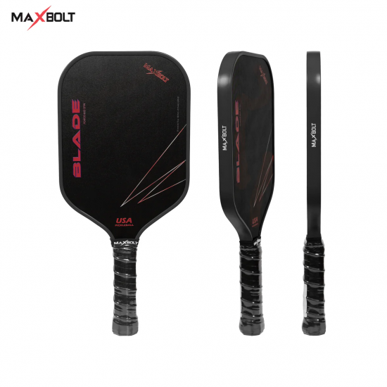 Pickleball Paddle Fiberglass - Maxbolt Blade Black (Free 2pcs Ball + Grip + Slim Bag) PQ Pickleball Paddle Fiberglass - Maxbolt Blade Black (Free 2pcs Ball + Grip + Slim Bag) PQ