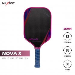 Pickleball Paddle Fiberglass - Maxbolt Nova X (Free 2pcs Ball + Grip + Slim Bag) PQ