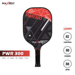 Pickleball Paddle Carbon Fiber - Maxbolt PWR300 (Free 5pcs Ball) PQ