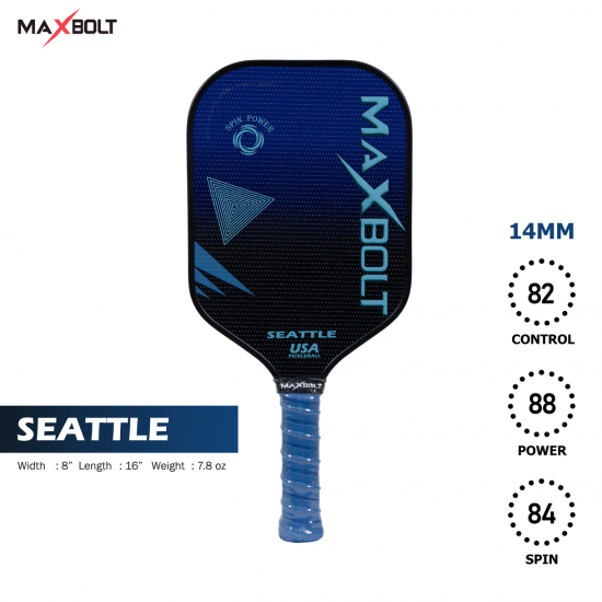 Pickleball Paddle Fiberglass - Maxbolt Seattle Black (Free 3pcs Ball) PQ Pickleball Paddle Fiberglass - Maxbolt Seattle Black (Free 3pcs Ball) PQ