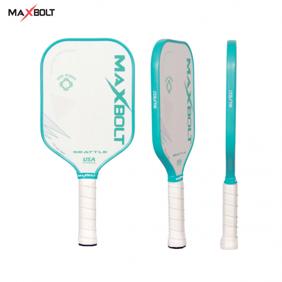 Pickleball Paddle Fiberglass - Maxbolt Seattle White (Free 3pcs Ball) PQ Pickleball Paddle Fiberglass - Maxbolt Seattle White (Free 3pcs Ball) PQ