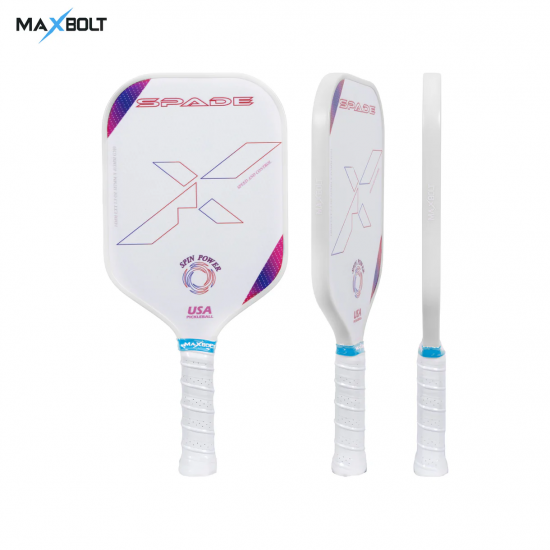 Pickleball Paddle Fiberglass - Maxbolt Spade White (Free 3pcs Ball) PQ Pickleball Paddle Fiberglass - Maxbolt Spade White (Free 3pcs Ball) PQ
