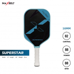 Pickleball Paddle Fiberglass - Maxbolt Superstar Blue (Free 2pcs Ball + Grip + Slim Bag) PQ