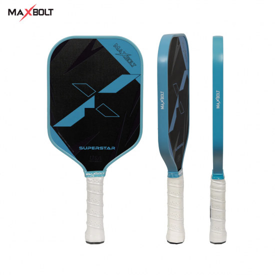 Pickleball Paddle Fiberglass - Maxbolt Superstar Blue (Free 2pcs Ball + Grip + Slim Bag) PQ Pickleball Paddle Fiberglass - Maxbolt Superstar Blue (Free 2pcs Ball + Grip + Slim Bag) PQ