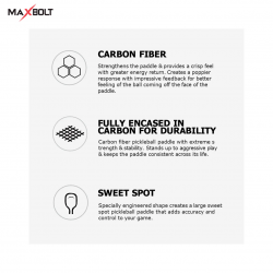 Pickleball Paddle Fiber (USAPA APPROVED) - Maxbolt Tour Black/Blue (Free 5pcs Ball) PQ