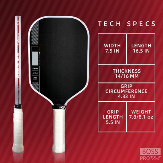 Pickleball Bat Paddle Carbon - JOOLA Perseus Pro (Honeycomb Core) (USAPA Approved)