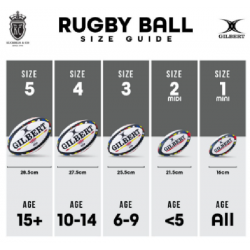 Rugby Ball Size 3 - Gilbert GTR3000 Wau Bulan KQ