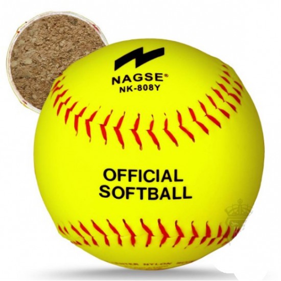 Softball Ball 11" - Nagase NK808Y Synthetic Leather  KQ