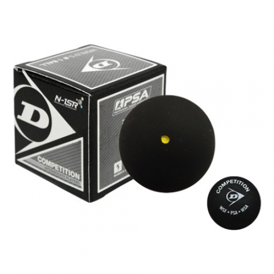 Squash Ball - Dunlop Competition (1 Dot Yellow) YZ Squash Ball - Dunlop Competition (1 Dot Yellow) YZ