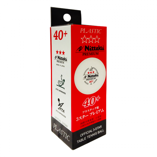 Table Tennis Ball - Nittaku 3-Star 40+ Premium (3 Balls) (ITTF) CQ Table Tennis Ball - Nittaku 3-Star 40+ Premium (3 Balls) (ITTF) CQ