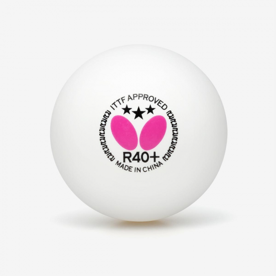 Table Tennis Ball - Butterfly R40+ 3 Star (3 Balls) (ITTF) QE CQ